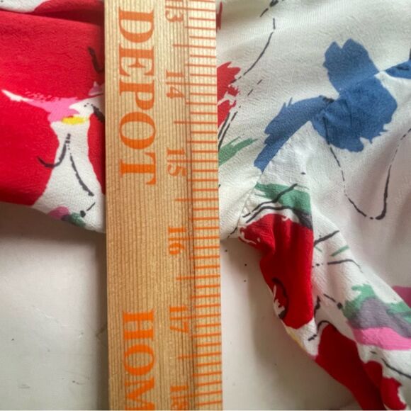 RIXO Red and Yellow Mock Neck Sundress with Puff Sleeves Y2k sz. 4 - Picture 15 of 16